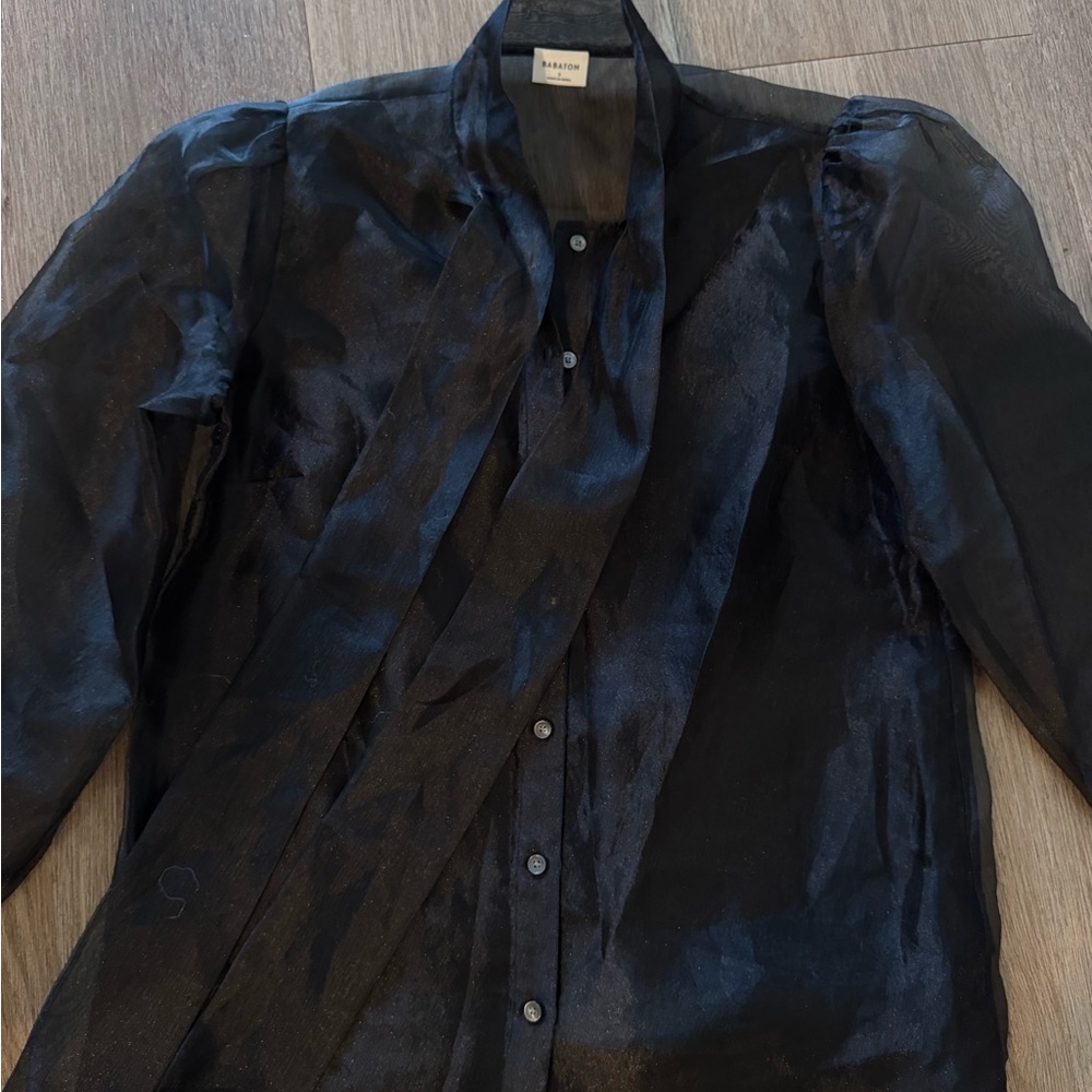 Babaton Sheer Black Blouse